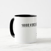 ミニマルな「Good Vibes Only」コーヒやる気を起こさせるー マグカップ (正面左)