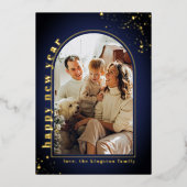 ミニマルなArchフォトフレーム新年実在 箔シーズンカード (正面)