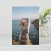 ミニマルなArch写真の卒業発表 案内状 (スタンド正面)