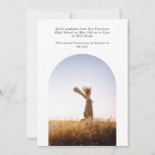 ミニマルなArch写真の卒業発表 案内状 (裏面)