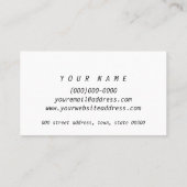 ミニマルなB&Wのクールな大理石のお洒落な上品 名刺 (裏面)