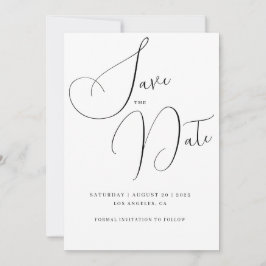 ミニマルなHandscript文字と写真の日付を保存 招待状