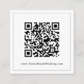 ミニマルなQRコードの結婚式詳細カード エンクロージャーカード (裏面)