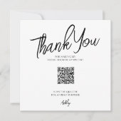 ミニマルなQRコード付き ブライダルシャワーのお礼カード サンキューカード (正面)