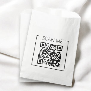 ミニマルなQRコード スキャンしてね ビジネス フェイバーバッグ