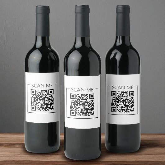 ミニマルなQRコード スキャンして ビジネス ワインラベル