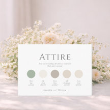ミニマルなsage greenの結婚式の衣装カラーパレット