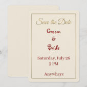 ミニマルなSave the Dateカード セーブザデート (正面/裏面)