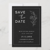 ミニマルなSave the Dateカード, モダンな結婚式 招待状 (正面)