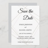ミニマルなSave the Dateカード 招待状 (正面/裏面)