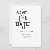 ミニマルなSave The Date おしゃれな結婚式招待状 セーブザデート (正面)
