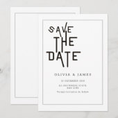 ミニマルなSave The Date おしゃれな結婚式招待状 セーブザデート (正面/裏面)