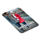 ミニマルなSave the Date シンプルな結婚式の写真 マグネット (右側)