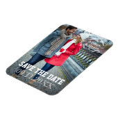 ミニマルなSave the Date シンプルな結婚式の写真 マグネット (左側)