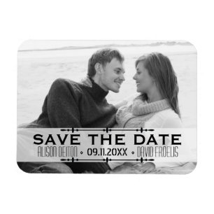 ミニマルなSave the Date シンプルな結婚式の写真 マグネット