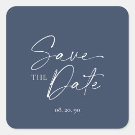 ミニマルなSave the Date スティッカー スクエアシール