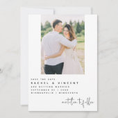 ミニマルなSave The Date 単写真カード セーブザデート (正面)