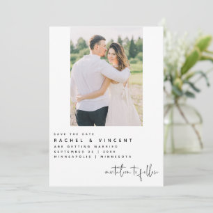 ミニマルなSave The Date 単写真カード セーブザデート