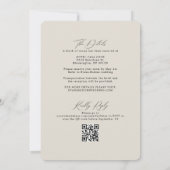 ミニマルなTaupe Beig All One RSVP QR Code 結婚's 招待状 (裏面)