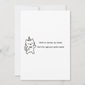 ミニマルねこ落書き誕生日招待状 招待状 (裏面)