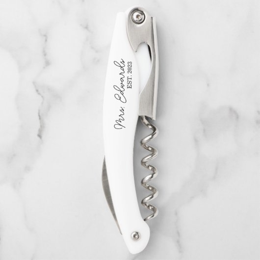 ミニマルのカスタム姓の贈り結婚物 ソムリエナイフ (裏面)