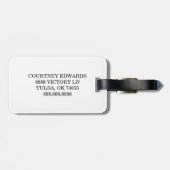 ミニマルのカスタム姓の贈り結婚物 ラゲッジタグ (裏面横)