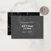 ミニマルの結婚サンキューカード ノートカード (正面/裏面インサイチュ)