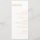 ミニマルの結婚メニュー誕生日シャワーパーティー メニュー (正面)