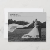 ミニマルの結婚写真Date Cardを保存 (正面)