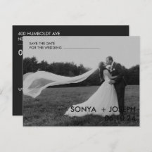 ミニマルの結婚写真Date Cardを保存