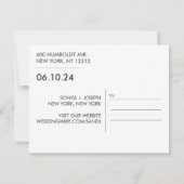 ミニマルの結婚写真Date Cardを保存 (裏面)