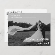 ミニマルの結婚写真Date Cardを保存