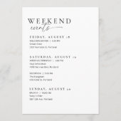 ミニマルの結婚歓迎バッグレターのタイムラインカード メニュー (裏面)