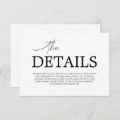 ミニマルの結婚詳細カード サンキューカード (正面/裏面)