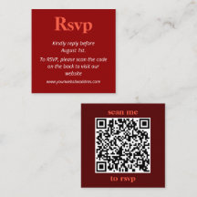 ミニマルはっきりしたさくらんぼレッドウェディングRSVP