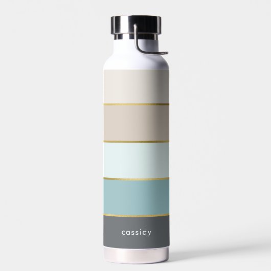 ミニマルはっきりしたストライプパーソナライズされた ウォーターボトル (左面)