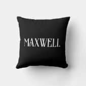 ミニマルはっきりしたス黒パーソナライズされた姓 クッション (裏面)