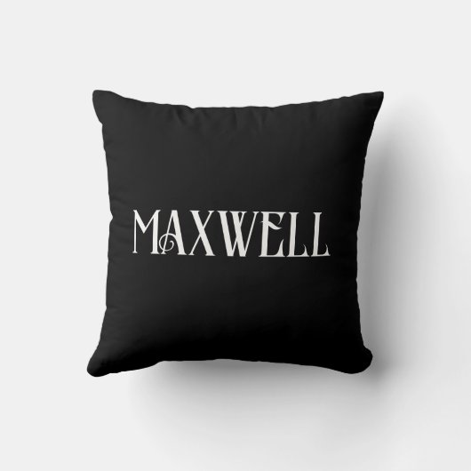 ミニマルはっきりしたス黒パーソナライズされた姓 クッション (裏面)