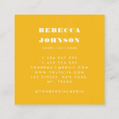 ミニマルはっきりしたタイポグラフィオレンジイエローモダンハイ スクエア名刺 (裏面)