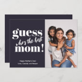 ミニマルはっきりしたタイポグラフィフォトマザーズデイカード (正面/裏面)