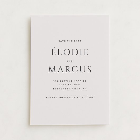 ミニマルはっきりしたタイポグラフィモダン日付を保存するCa 招待状