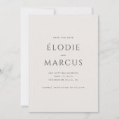 ミニマルはっきりしたタイポグラフィモダン日付を保存するCa 招待状 (正面)