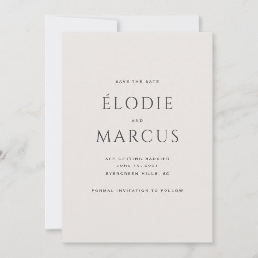 ミニマルはっきりしたタイポグラフィモダン日付を保存するCa 招待状 (正面)