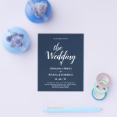 ミニマルはっきりしたタイポグラフィ結婚式招待状 チラシ (シングル)