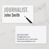 ミニマルはっきりしたタイポグラフィ記者 名刺 (正面/裏面)