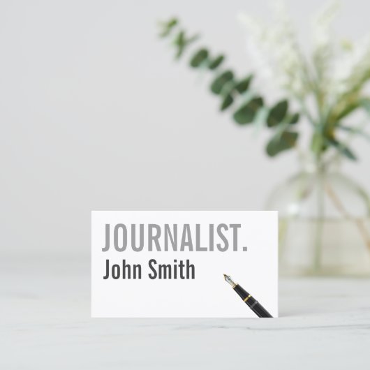 ミニマルはっきりしたタイポグラフィ記者 名刺 (スタンド正面)