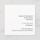 ミニマルはっきりしたナチュラルブラックヘアサロン スクエア名刺 (裏面)