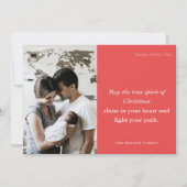 ミニマルはっきりしたフェスティバル1フォトレッドクリスマススピリット シーズンカード (正面)