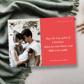 ミニマルはっきりしたフェスティバル1フォトレッドクリスマススピリット シーズンカード