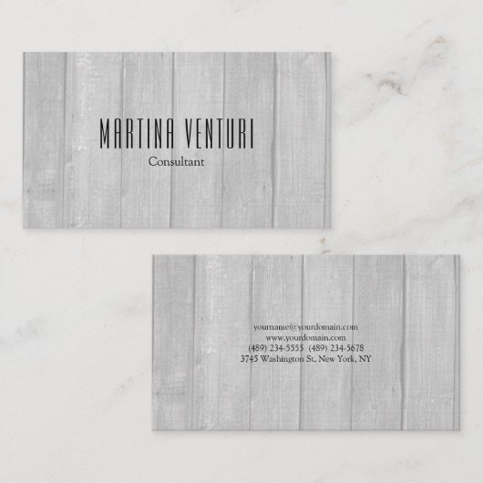 ミニマルはっきりしたプロフェッショナルプレイングレーウッド 名刺 (正面/裏面)